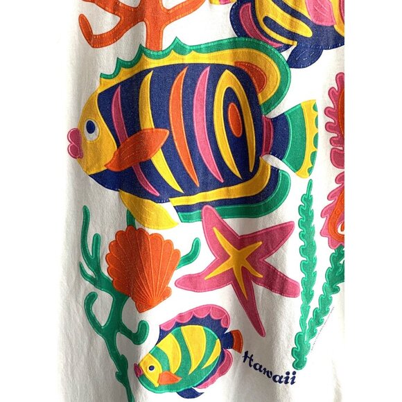 Retro 1994 Heartland Apparel T-shirt Hawaii Beach Tropical Fish Colorful OSFM - Picture 4 of 12